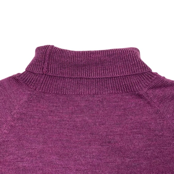 Eileen Fisher Purple Merino Wool Short Sleeve Sweater Turtleneck Lagenlook Sz M - Picture 6 of 11